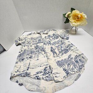 Vintage Western Boys Short Sleeve Monkey Wear Button Down Rodeo Cowboy Town 5